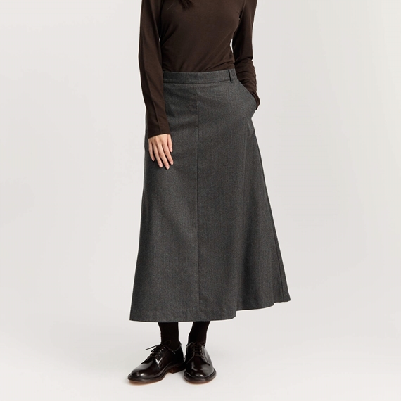 Aiayu Stella Skirt Fine Wool, Dark Grey